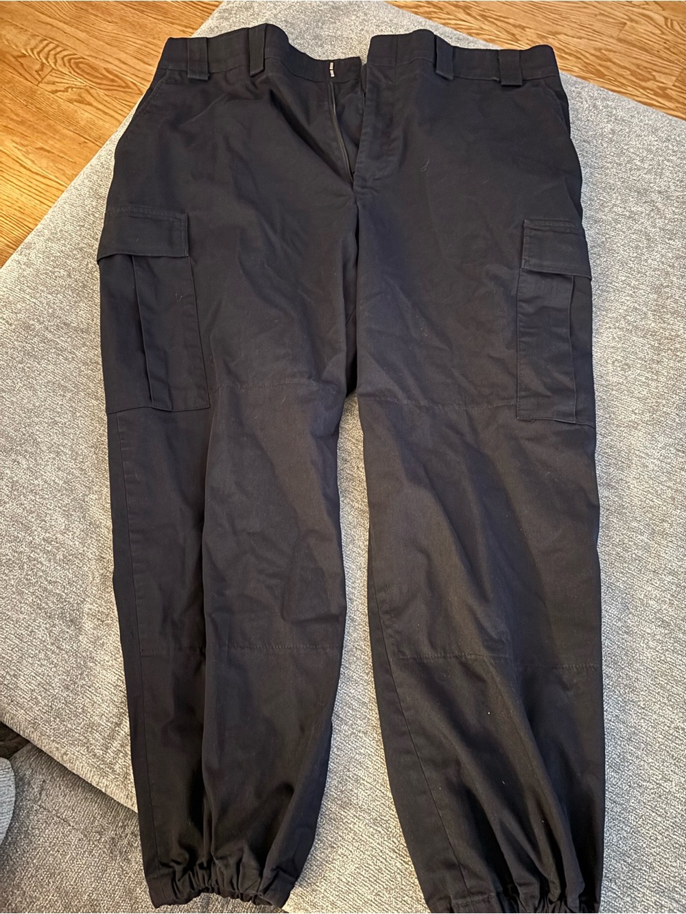 Blauer Black Cargo Jogger Pants with Elastic Cuffs